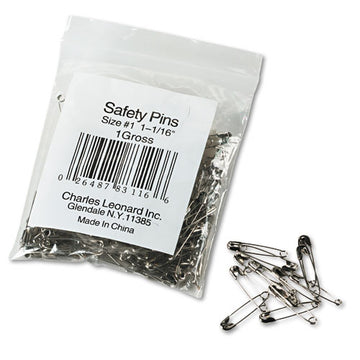 Charles Leonard® Safety Pins, Nickel-plated, Steel, 2" Length, 144-pack freeshipping - TVN Wholesale